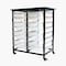 Luxor Mobile Bin Storage Unit - Double Row with Large Clear Bins MBS-DR-8L-CL - alternate 1